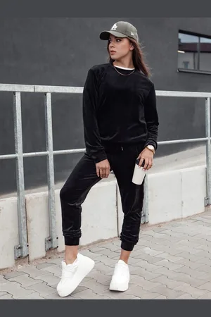 D-Street Velurová černá dámská tepláková souprava Urbanvelvet