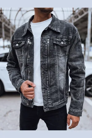 D-Street Stylová černá džínová bunda s ozdobnými prvky