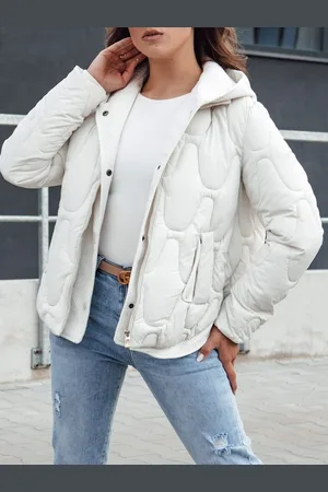D-Street Stylová dámská bílá zimní bunda Windglam