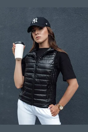 D-Street Dámská černá prošívaná módní vesta Stylishz