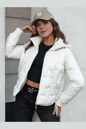 D-Street Dámská zajímavá bílá zimní bunda Fashwarm
