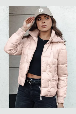 D-Street Dámská zajímavá růžová zimní bunda Fashwarm