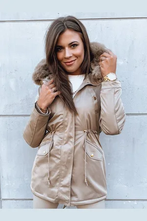 D-Street Dámská módní béžová zimní parka Goddess
