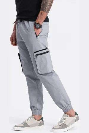 Ombre Clothing Nadčasové šedé joggery V8 PAJO-0135