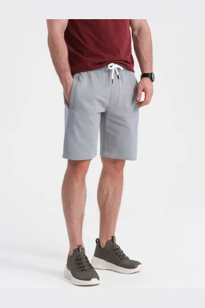 Ombre Clothing Šedé teplákové kraťasy V8 SRSK-0139