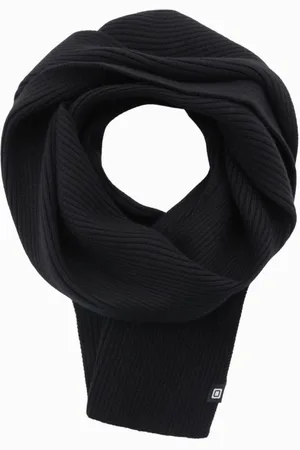 Ombre Clothing Trendy pletený čierny pánsky šál V1 ACSF-0119