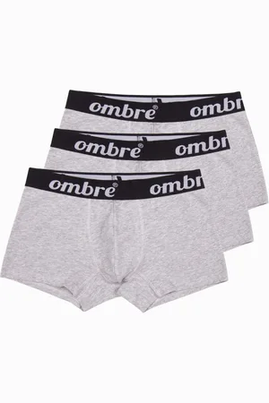 Ombre Clothing Šedé pánské bavlněné boxerky U159 (3 ks)