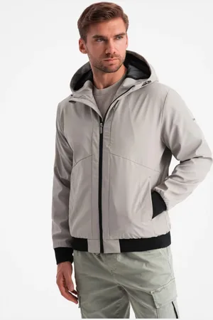 Ombre Clothing Základní šedá přechodná sportovní bunda V6 JANP-0149