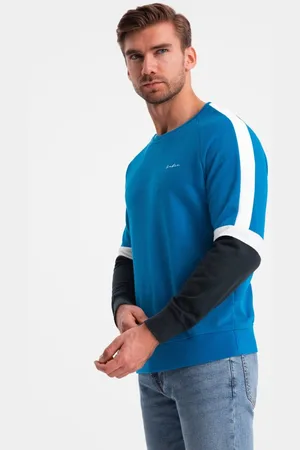 Ombre Clothing Originální modrá mikina V4 SSNZ-22FW-003