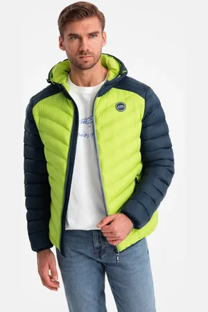 Ombre Clothing Sportovní světle zelená prošívaná bunda V4 JALP-0185