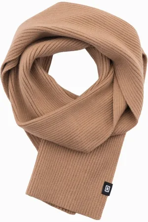 Ombre Clothing Trendy pletená světle hnědá pánská šála V4 ACSF-0119