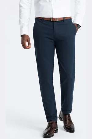 Ombre Clothing Pánské granátové klasické chinos kalhoty s jemnou texturou V3 PACP-0188