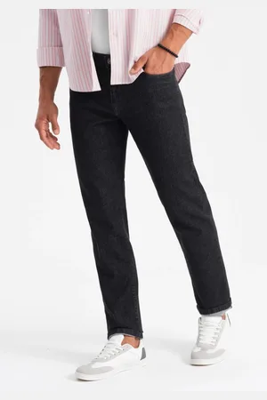 Ombre Clothing Módní černé pánské džíny V2 PADP-0152