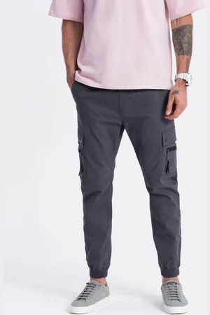 Ombre Clothing Trendy grafitové jogger kalhoty V3 PAJO-0125