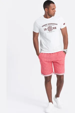 Ombre Clothing Melírované světle červené kraťasy V7 SRSK-0116