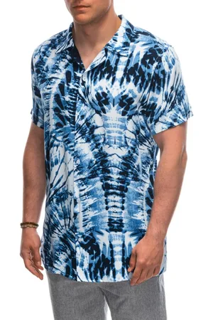 Ombre Clothing Vzorovaná bílo/modrá košile V12 SHPS-0113