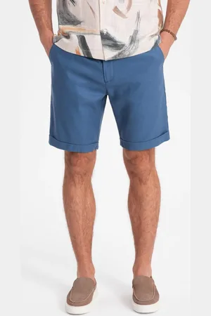 Ombre Clothing Základní modré chinos kraťasy V5 SRCS-0131