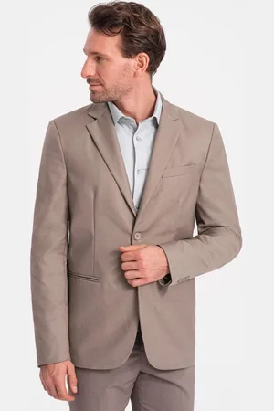 Ombre Clothing Elegantní béžové sako V3 BLZB-0115