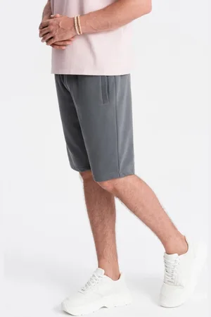 Ombre Clothing Grafitové jednobarevné šortky v11 SRBS-0149