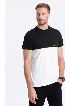 Ombre Clothing Originální dvojbarevné tričko černo