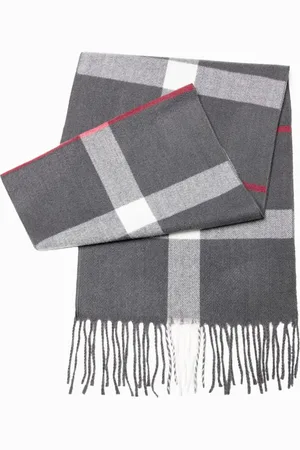 Ombre Clothing Nádherný šedo-bílý pánský šál A408