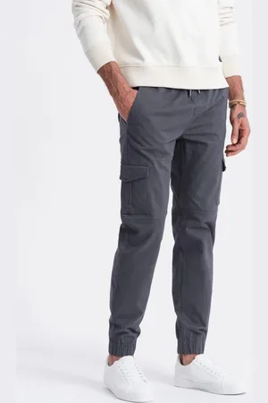 Ombre Clothing Trendy grafitové jogger kalhoty V3 PAJO-0123