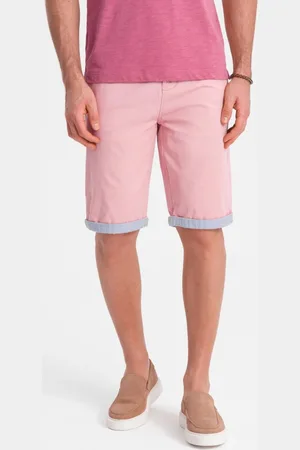 Ombre Clothing Růžové chinos kraťasy s lemem V8 W421