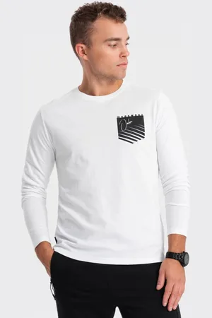 Ombre Clothing Trendy bílé tričko V1 LSPT-0118
