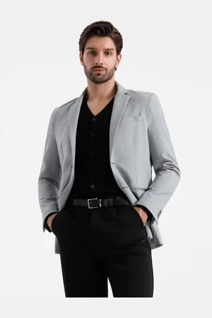 Ombre Clothing Originální šedé pánské sako V2-BLZB-0114