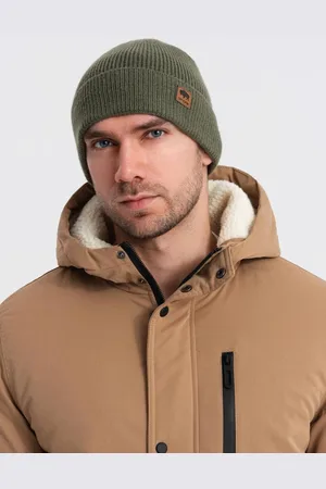 Ombre Clothing Jedinečná olivová pánská čepice V4 ACWH-0123