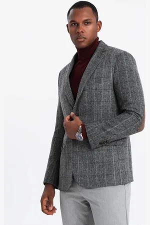 Ombre Clothing Strukturované šedé pánské sako V1 BLZB-0137