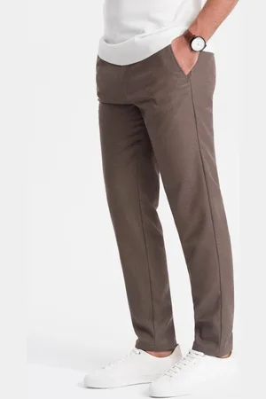Ombre Clothing Stylové béžové chinos kalhoty V2 PACP-0182