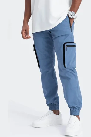 Ombre Clothing Nadčasové modré joggery V7 PAJO-0135