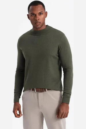 Ombre Clothing Trendy olivový polorolák V5 SWTN-0125