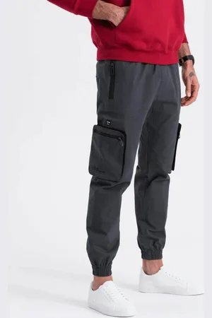 Ombre Clothing Nadčasové grafitové joggery V6 PAJO-0135