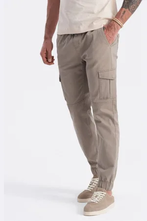Ombre Clothing Trendy béžové jogger kalhoty V2 PAJO-0123