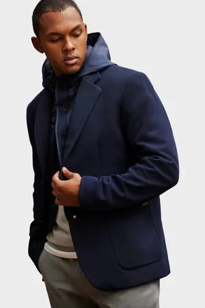Ombre Clothing Neobyčejné tmavě modré pánské sako V3 BLZB-0133