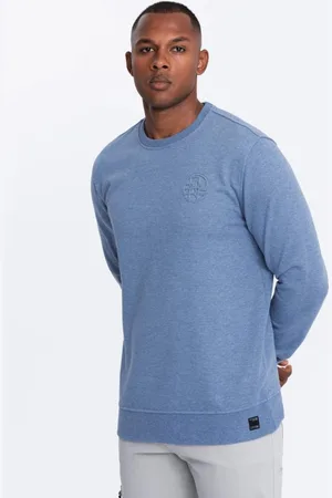 Ombre Clothing Pánská denim mikina s logem V4 SSNZ-0163