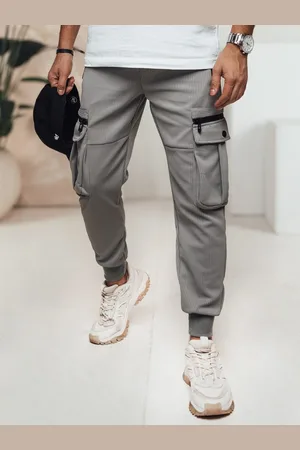D-Street Trendy šedé kapsáčové jogger kalhoty