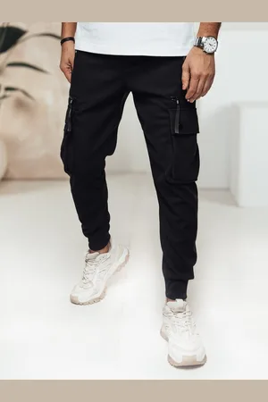 D-Street Moderní černé kapsáčové jogger kalhoty