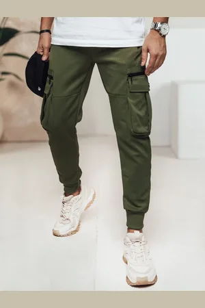 D-Street Trendy zelené kapsáčové jogger kalhoty