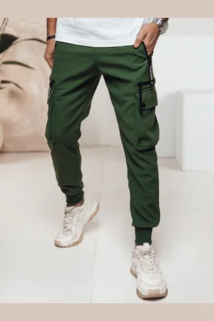 D-Street Moderní zelené kapsáčové jogger kalhoty
