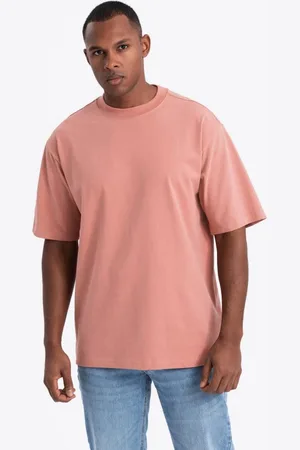 Ombre Clothing Originální růžové pánské tričko V5 TSBC-0234