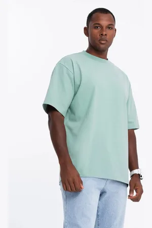 Ombre Clothing Originální mentolové pánské tričko V6 TSBC-0234