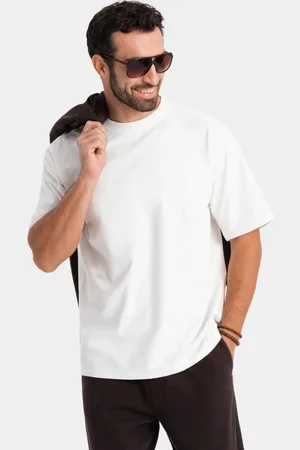 Ombre Clothing Originální krémové pánské tričko V2 TSBC-0234