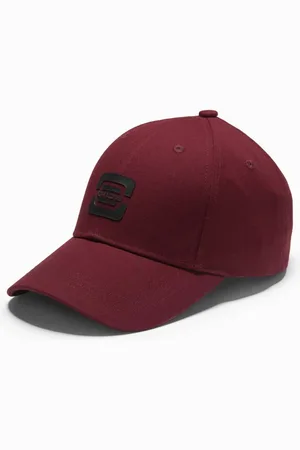 Ombre Clothing Pánská bordó kšiltovka s logem V3 ACCS-0100