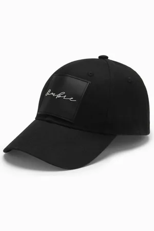 Ombre Clothing Pánská černá kšiltovka s velkou nášivkou V1 ACCS-0101