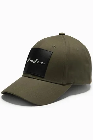 Ombre Clothing Pánská khaki kšiltovka s velkou nášivkou V2 ACCS-0101