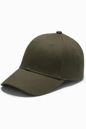 Ombre Clothing Pánská basic khaki kšiltovka s výšivkou V2 ACCS-0102