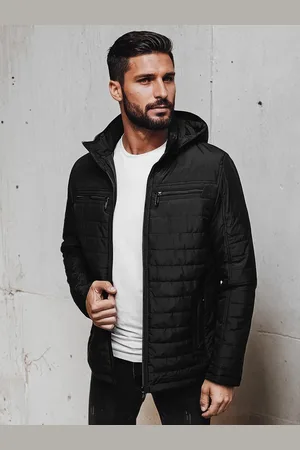 D-Street Přechodná módní černá bunda s kapucí